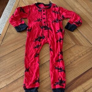 Red & Black Kids Pajama One-Piece - Cozy Snap Front Sleeper